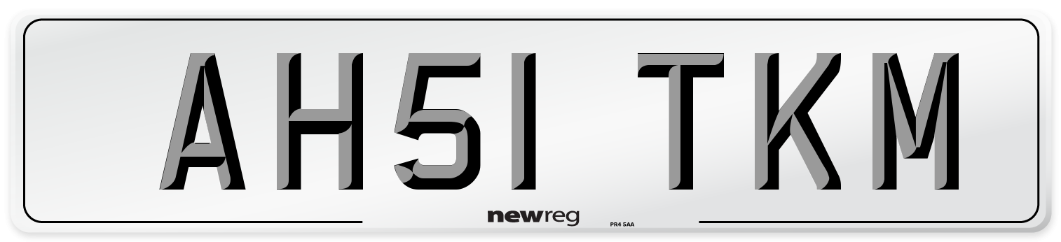 AH51 TKM Number Plate from New Reg